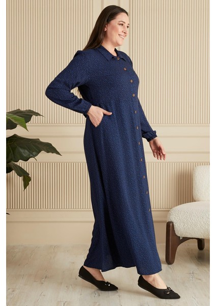 Kadin Buyuk Beden Çıtır Desen Yazlik Tesettur Elbise indirimleri