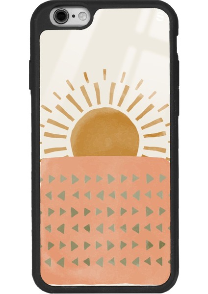 Apple iPhone 6 Plus - 6s Plus Uyumlu Suluboya Güneş Tasarımlı Glossy Telefon Kılıfı