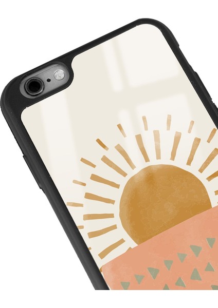 Apple iPhone 6 Plus - 6s Plus Uyumlu Suluboya Güneş Tasarımlı Glossy Telefon Kılıfı modelleri