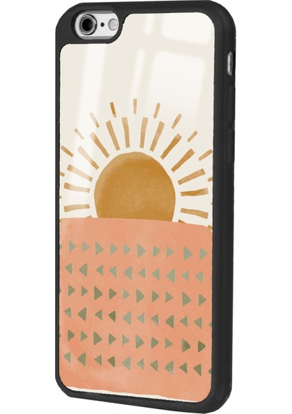 Apple iPhone 6 Plus - 6s Plus Uyumlu Suluboya Güneş Tasarımlı Glossy Telefon Kılıfı fırsatları
