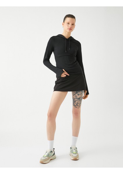 Koşu Sweatshirt Kapüşonlu Yumuşak Tuşe Dokulu Dar Kesim fiyatları