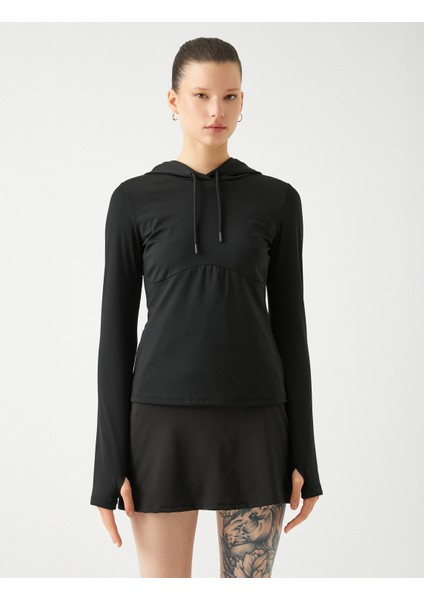 Koşu Sweatshirt Kapüşonlu Yumuşak Tuşe Dokulu Dar Kesim modelleri