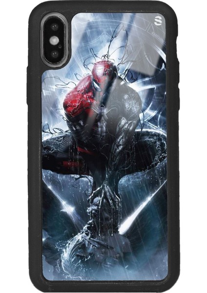 Apple iPhone x - Xs Uyumlu Spiderman Tasarımlı Glossy Telefon Kılıfı