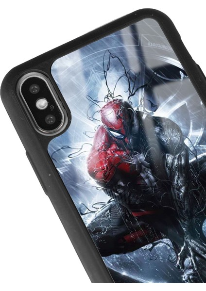 Apple iPhone x - Xs Uyumlu Spiderman Tasarımlı Glossy Telefon Kılıfı