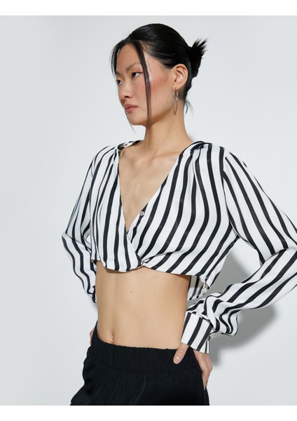 Kapşonlu Crop Bluz V Yaka fiyatları