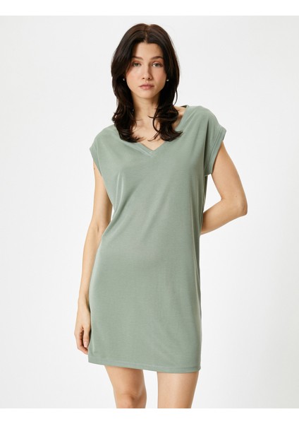 Mini Elbise Kısa Kollu V Yaka fiyatları