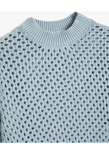 Ajurlu Kazak Triko Yuvarlak Yaka modelleri