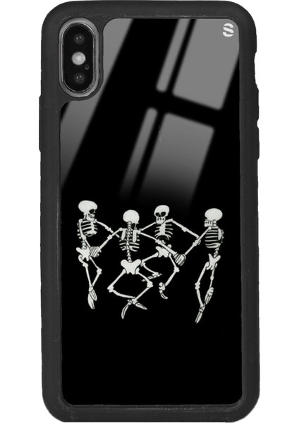 Apple iPhone x - Xs Dancer Skeleton Tasarımlı Glossy Telefon Kılıfı
