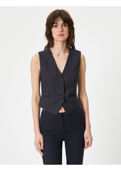 Blazer Yelek Düğmeli V Yaka modelleri