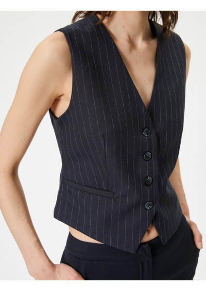 Blazer Yelek Düğmeli V Yaka indirimleri