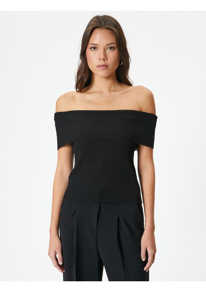 Madonna Yaka Kazak Triko Fitilli Kısa Kollu modelleri