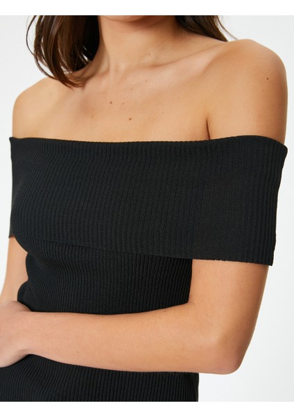 Madonna Yaka Kazak Triko Fitilli Kısa Kollu indirimleri