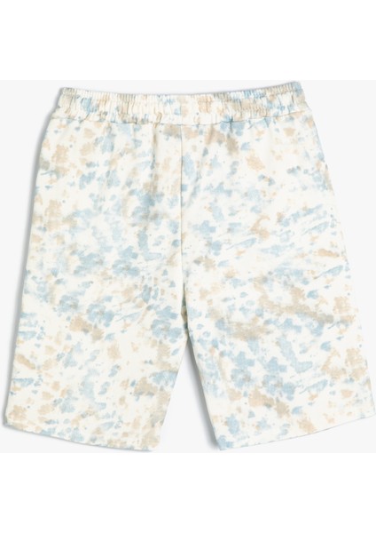 Şort Batik Desenli Beli Bağlamalı Cepli Pamuklu fiyatları