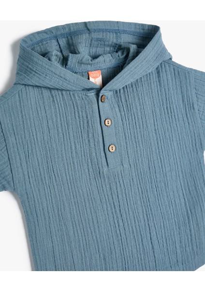 Kapşonlu Gömlek Kısa Kollu Pamuklu modelleri