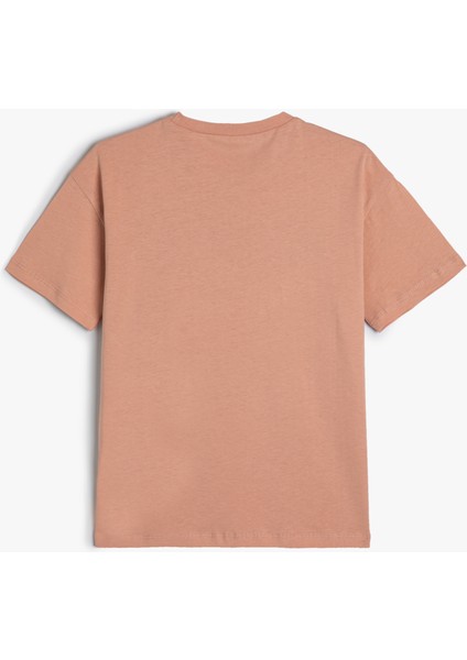 Tişört Slogan Baskılı Kısa Kollu Bisiklet Yaka Pamuklu fiyatları