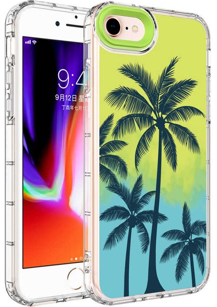 Apple iPhone Se 2020 - Uyumlu Kamera Korumalı Renkli Desenli Sert Silikon Korn Kapak-No8