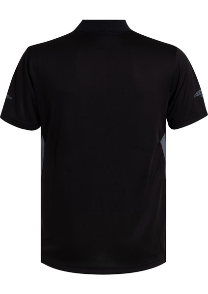 Erkek Siyah Polo Yaka Spor T-Shirt - TF-0208 Umbro Camp Polo T-Shirt Black - Erkek Siyah Polo Yaka Antrenman T-Shirtü