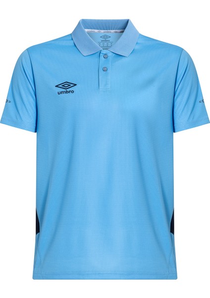 Erkek Mavi Polo Yaka Spor T-Shirt - TF-0208 Umbro Camp Polo T-Shirt Blue - Erkek Siyah Polo Yaka Antrenman T-Shirtü