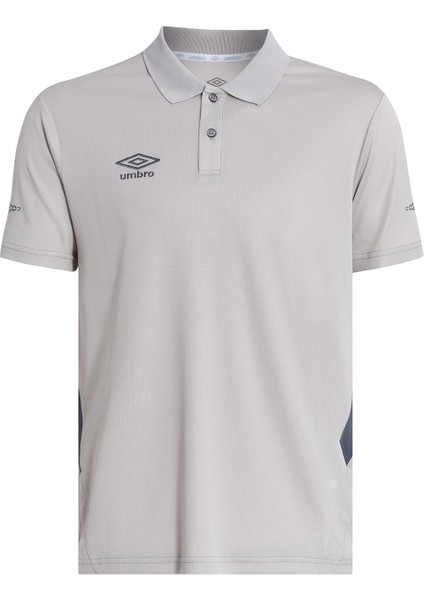 Erkek Gri Polo Yaka Spor T-Shirt - TF-0208 Umbro Camp Polo T-Shirt Grey - Erkek Gri Polo Yaka Antrenman T-Shirtü