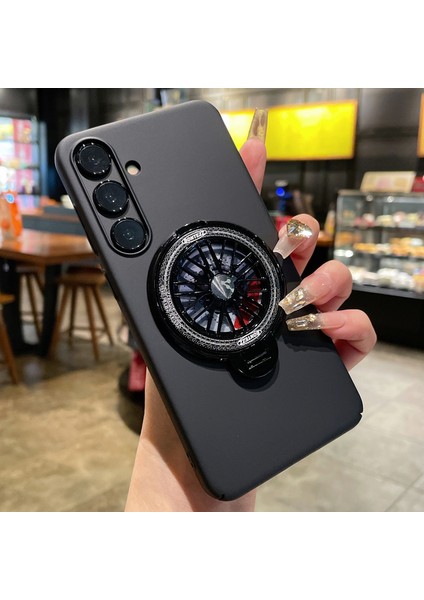 Samsung Galaxy S24+ Yüzük Kickstand Case Dönen Gyro Sert Pc Telefon Kılıfı (Yurt Dışından)