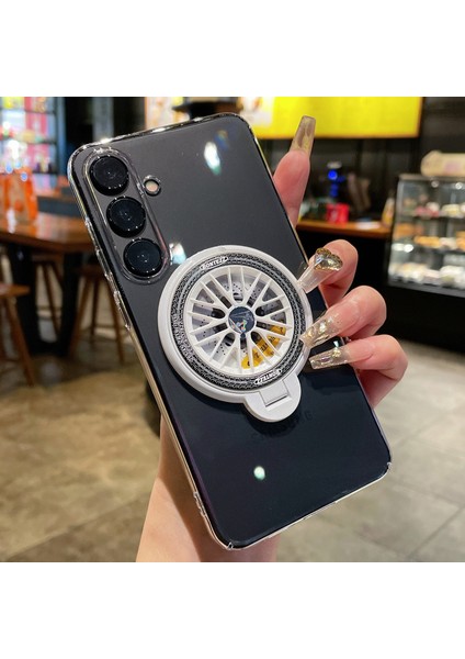 Samsung Galaxy S24 Dönen Gyro Kickstand Lens Koruyucusu Telefon Kılıfı (Yurt Dışından)