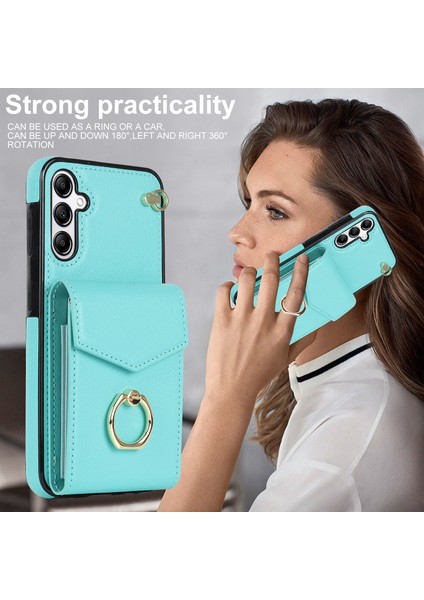 Samsung Galaxy A54 5g Akordeon Kart Torbası Dönen Yüzük Kickstand Pu+Tpu Telefon Kılıfı (Yurt Dışından) modelleri