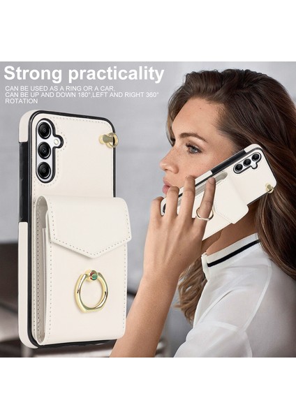 Samsung Galaxy A54 5g Akordeon Kart Torbası Dönen Yüzük Kickstand Pu+Tpu Telefon Kılıfı (Yurt Dışından) modelleri