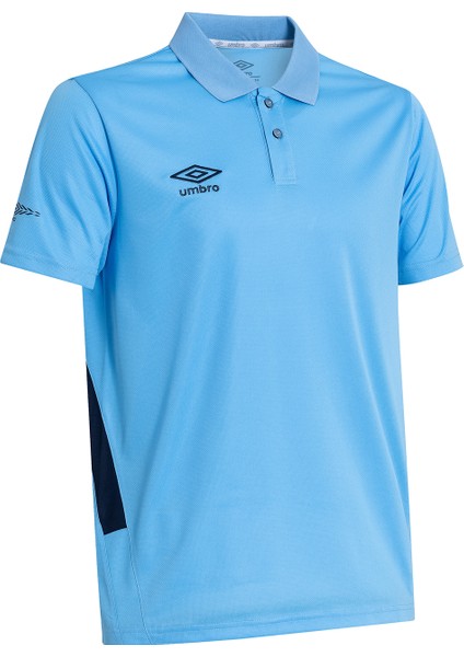 Erkek Mavi Polo Yaka Spor T-Shirt - TF-0208 Umbro Camp Polo T-Shirt Blue - Erkek Siyah Polo Yaka Antrenman T-Shirtü