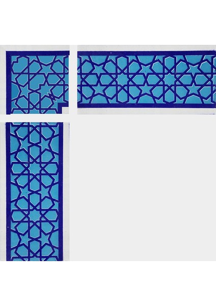 10x20 cm KS-72 Mavi Türkmen Yıldızı Desenli Çini Bordür fiyatları