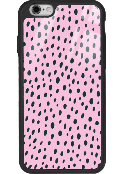 Apple iPhone 6 Plus - 6s Plus Pembe Benek Tasarımlı Glossy Telefon Kılıfı
