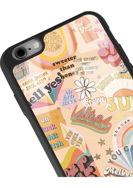 Apple iPhone 6 Plus - 6s Plus Vintage Sticker Tasarımlı Glossy Telefon Kılıfı