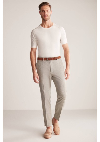 Keten Pamuk Karışımlı Haki Chino Pantolon fiyatları