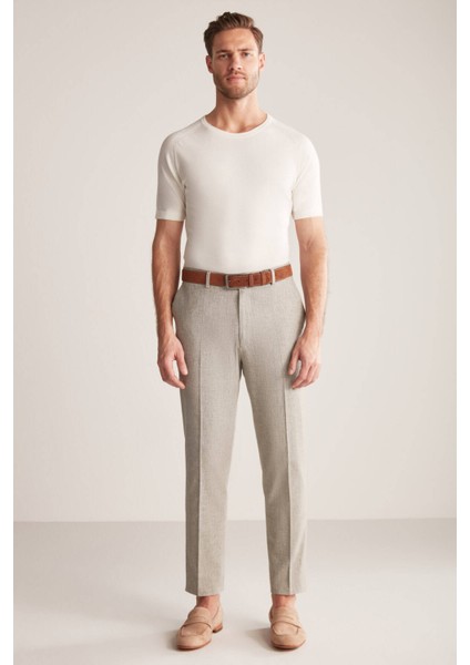 Keten Pamuk Karışımlı Haki Chino Pantolon modelleri