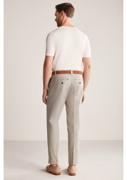 Keten Pamuk Karışımlı Haki Chino Pantolon indirimleri