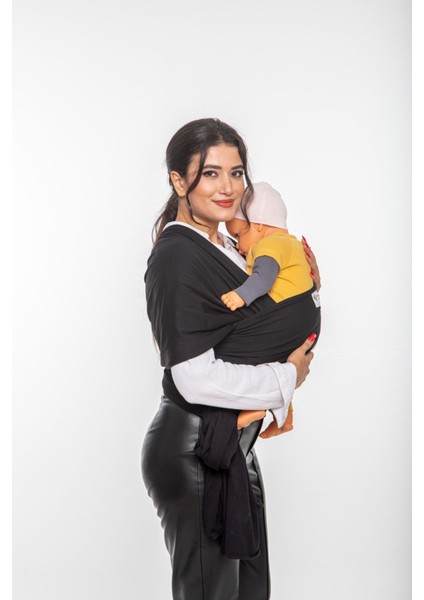 Tekno Trust Siyah Arıbaby - Baby Sling - Baby Wrap - Bebek Taşıma Şalı - Esnek Wrap - Ana Kucağı - Portbebe modelleri