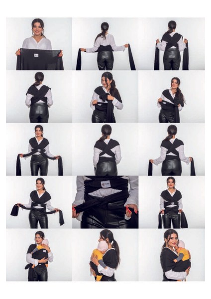 Tekno Trust Siyah Arıbaby - Baby Sling - Baby Wrap - Bebek Taşıma Şalı - Esnek Wrap - Ana Kucağı - Portbebe indirimleri