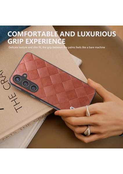 Samsung Galaxy S24+ Izgara Doku Pu Deri+Tpu+Pc Telefon Kılıfı (Yurt Dışından)