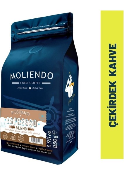 Moliendo Positano Espresso Blend Kahve (Çekirdek Kahve) 250 g