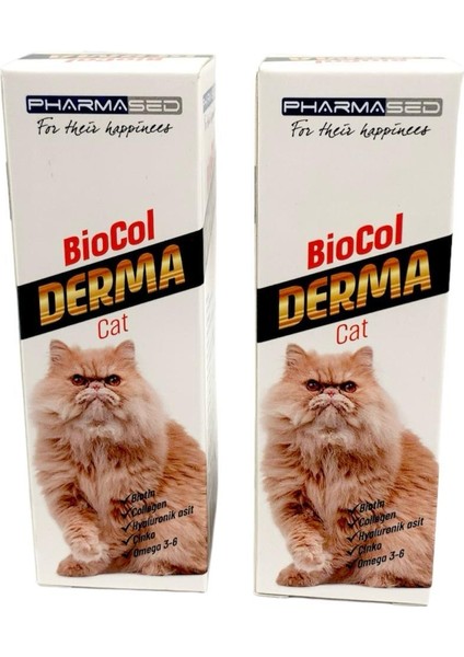 2 Kutu Derma Biocol Kedi Tüy Sağlığı Için Vitamin Takviyesi 50 ml