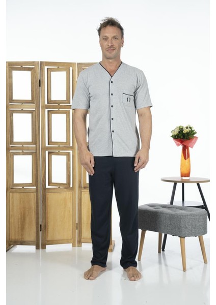 Erkek Önden Düğmeli Kısa Kollu Cepli Yazlık Penye Pijama Takımı fiyatları