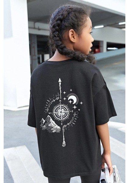 Only Trendwear Çocuk Pusula Baskılı Pamuklu Tshirt
