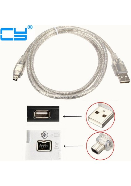 USB Erkek Firewire Ieee 1394 4 Pin Erkek Ilink Adaptör Kablosu Firewire 1394 Kablo Sony DCR-TRV75E Dv Kamera Kablosu 120 cm (Yurt Dışından)