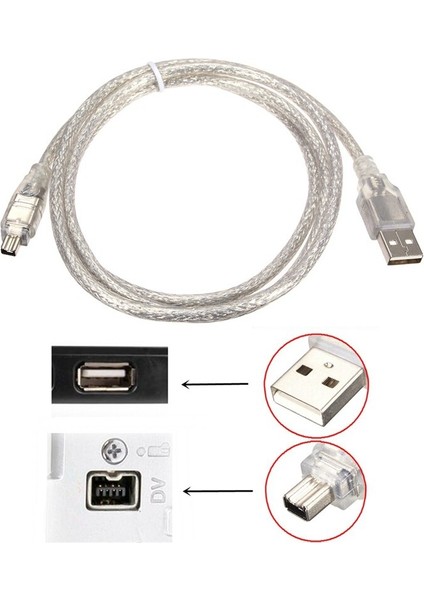 USB Erkek Firewire Ieee 1394 4 Pin Erkek Ilink Adaptör Kablosu Firewire 1394 Kablo Sony DCR-TRV75E Dv Kamera Kablosu 120 cm (Yurt Dışından) modelleri