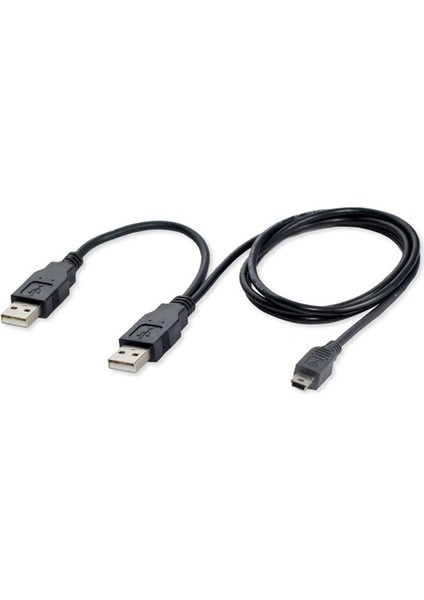 0.7m USB 2. 0 Iki A Tipi Erkek - Mini 5 Pin Erkek Y Kablosu 2.5 Için (Yurt Dışından)