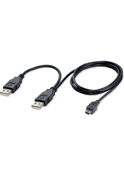 0.7m USB 2. 0 Iki A Tipi Erkek - Mini 5 Pin Erkek Y Kablosu 2.5 Için (Yurt Dışından)