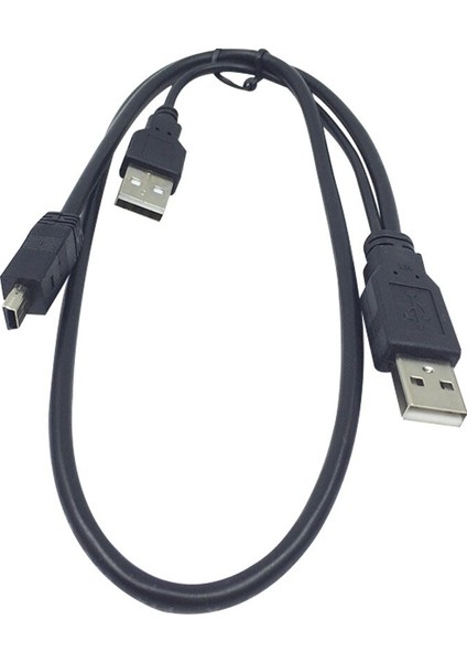 0.7m USB 2. 0 Iki A Tipi Erkek - Mini 5 Pin Erkek Y Kablosu 2.5 Için (Yurt Dışından)