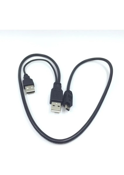 0.7m USB 2. 0 Iki A Tipi Erkek - Mini 5 Pin Erkek Y Kablosu 2.5 Için (Yurt Dışından)