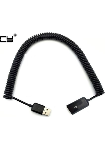 3M/10FT Dirsek Yay Sarmal USB 2.0 Erkek - Dişi Veri Senkronizasyon Şarj Cihazı Uzatma Kablosu (Yurt Dışından)