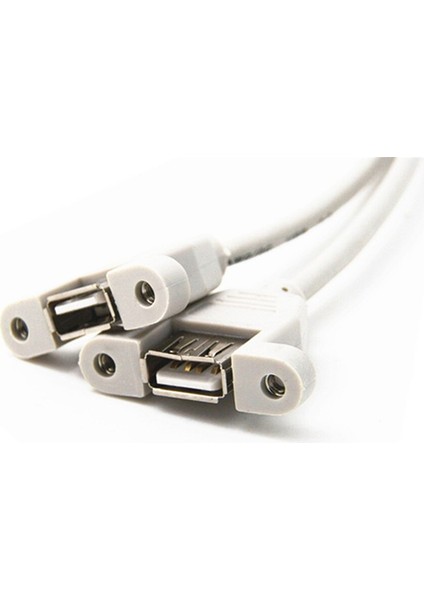 Anakart Dahili 9pin Pitch Çift Bağlantı Noktalı USB 2.0 A Dişi Vida Kilit Panel Montaj Kablosu Bilgisayar Pc Için 0.3 M (Yurt Dışından)