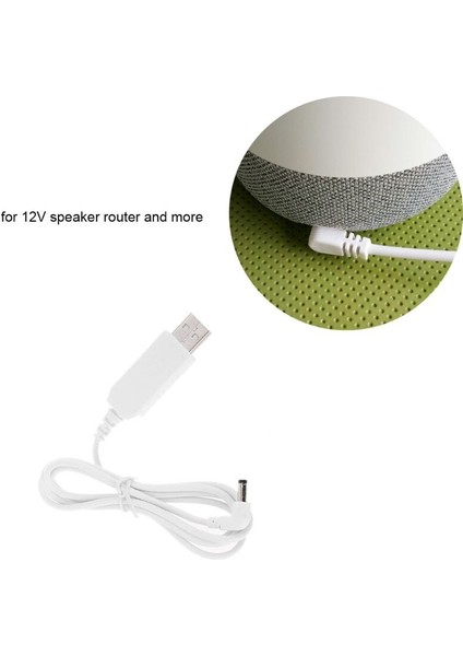 1 M Beyaz Evrensel 90 Derece USB 5 V 12 V 5.5x2.1mm Yükseltme Adaptör Kablosu Wifi Yönlendirici Hoparlör LED Kamera ve Daha Fazlası (Yurt Dışından)
